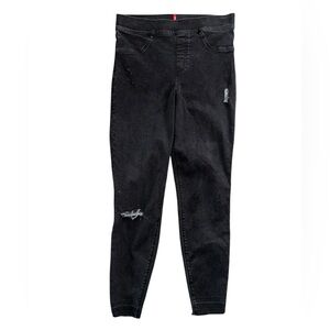 Spanx Distressed Ankle Skinny Jeans Vintage Black Women’s Size Medium Boho